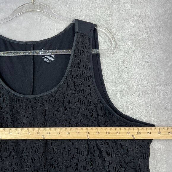 LANE BRYANT Black Lace Top Womens Plus 22 / 24 Sleeveless Zip Back Tank - Picture 4 of 8